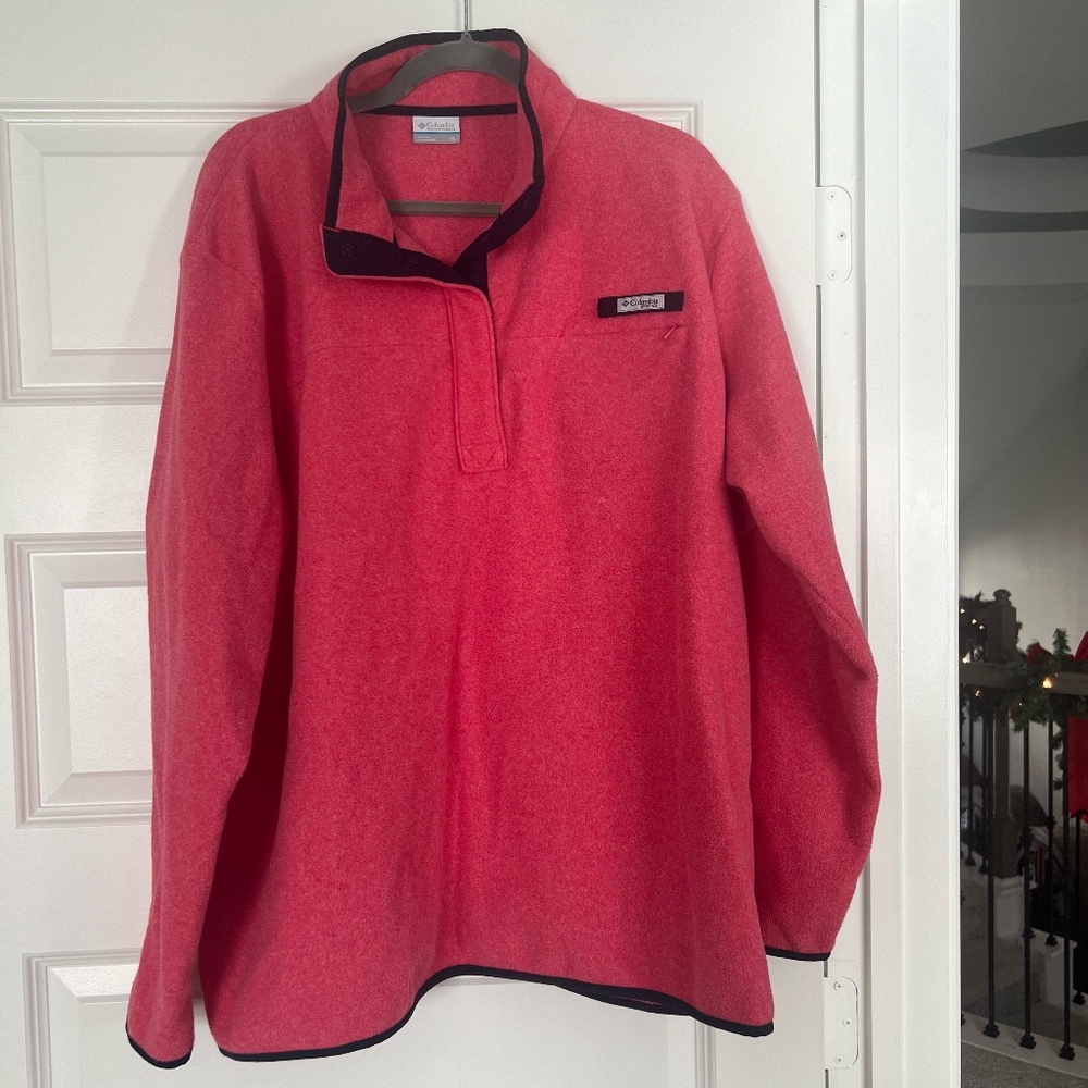 Columbia PFG Coral Half Snap Button Lightweight Fleece Jacket